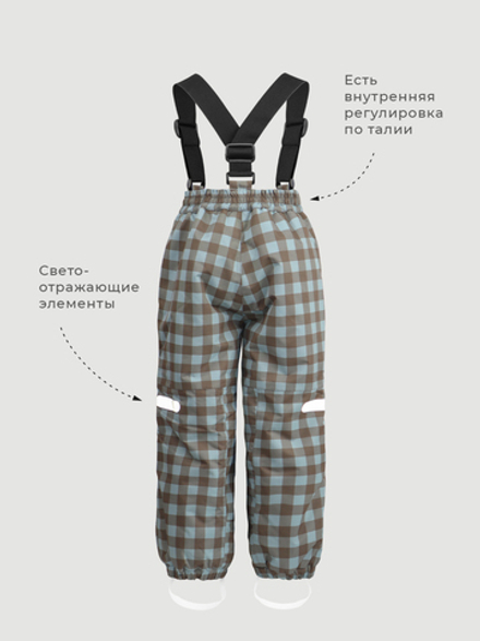 Брюки утеплённые Mjölk Blue Check, утеплитель 120гр/м2