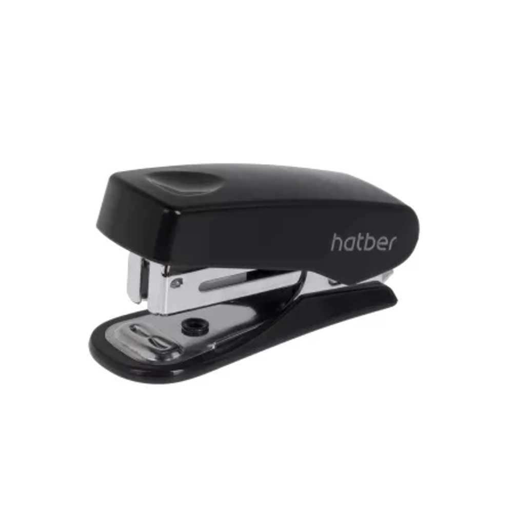 Мини-степлер пластиковый с антистеплером №10 12л. чёрный "Gentle" (Хатбер)