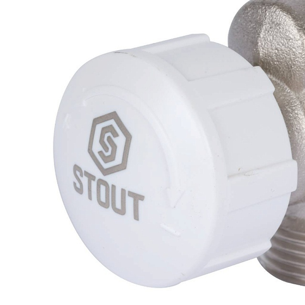 STOUT Клапан термостатический осевой 1/2" х 3/4"ЕК