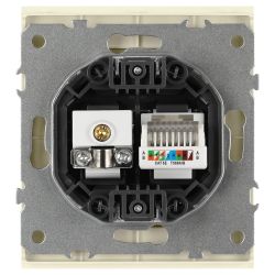 Розетка ЭРА Arktik 16-3110-02 комбинированная RJ45+TV слоновая кость | Эра Arktik