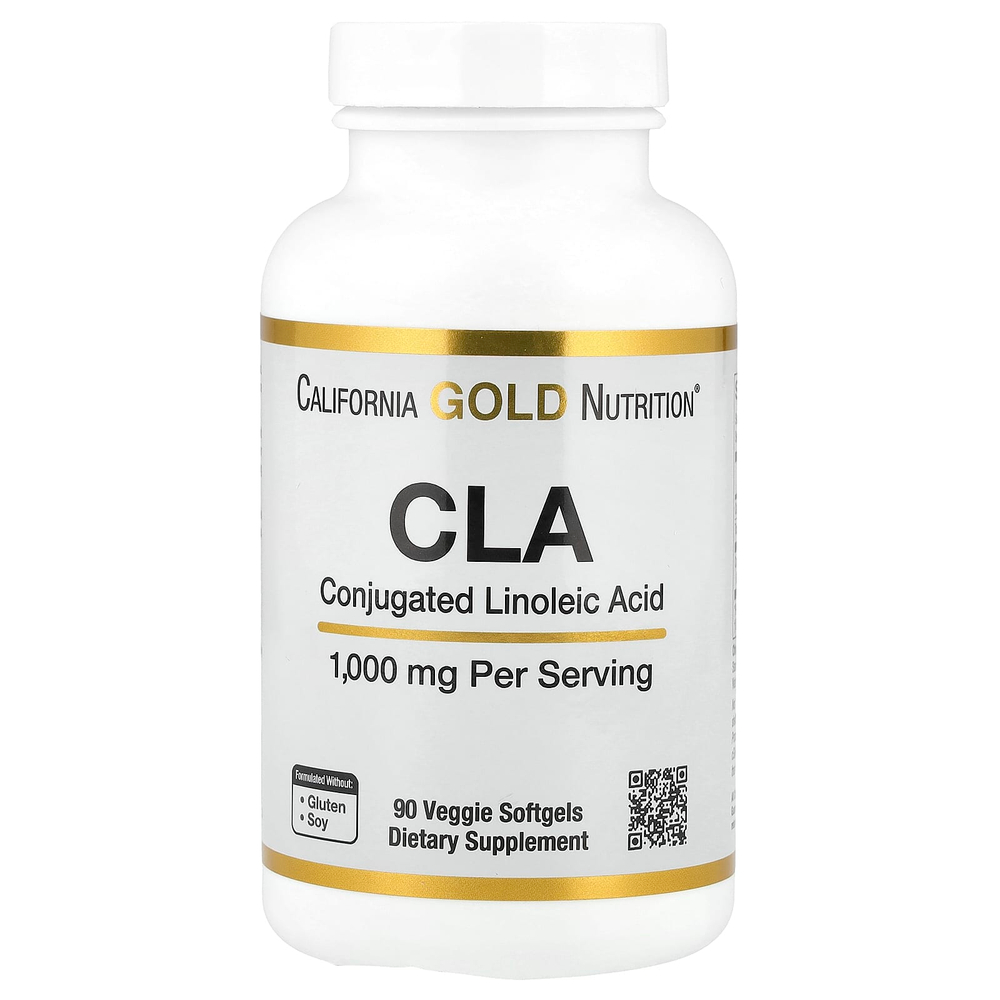 California Gold Nutrition, Clarinol, КЛК, конъюгированная линолевая кислота, 1000 мг, 90 мягких таблеток