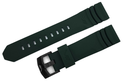 Силиконовый ремешок для часов Субмарина SSN-571 / 22 мм / зеленый / черная пряжка