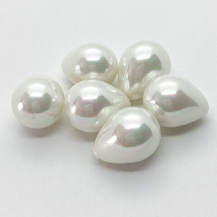 &quot;Майорка&quot; полупросверленная, цвет белый, 15*12 мм, цена за 1 шт