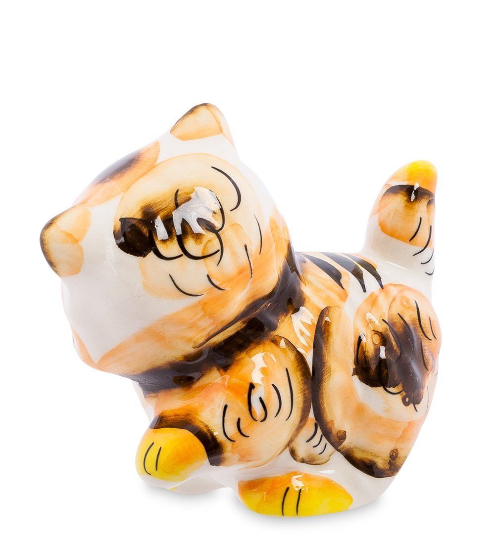 ГЛ- 364 Фигурка «Кот-Пушистик» цв. (Гжельский фарфор)