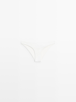 Massimo Dutti Плавки бикини из рельефной ткани, белый