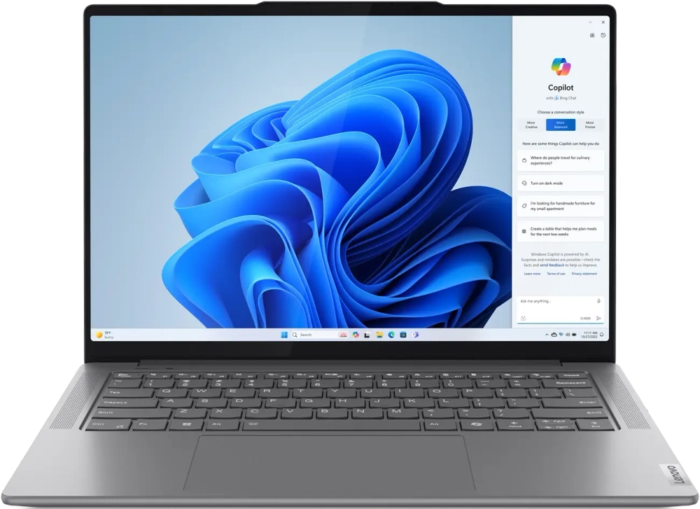 Ноутбук Lenovo Yoga Pro 7 14IMH9, 14.5" (2880x1800) OLED 120 Гц/Intel Core Ultra 7 155H/32 ГБ LPDDR5X/1024 ГБ SSD/NVIDIA GeForce RTX 4050 для ноутбуков (6 Гб)/Windows 11 Home, Серый (83E2004ARU)