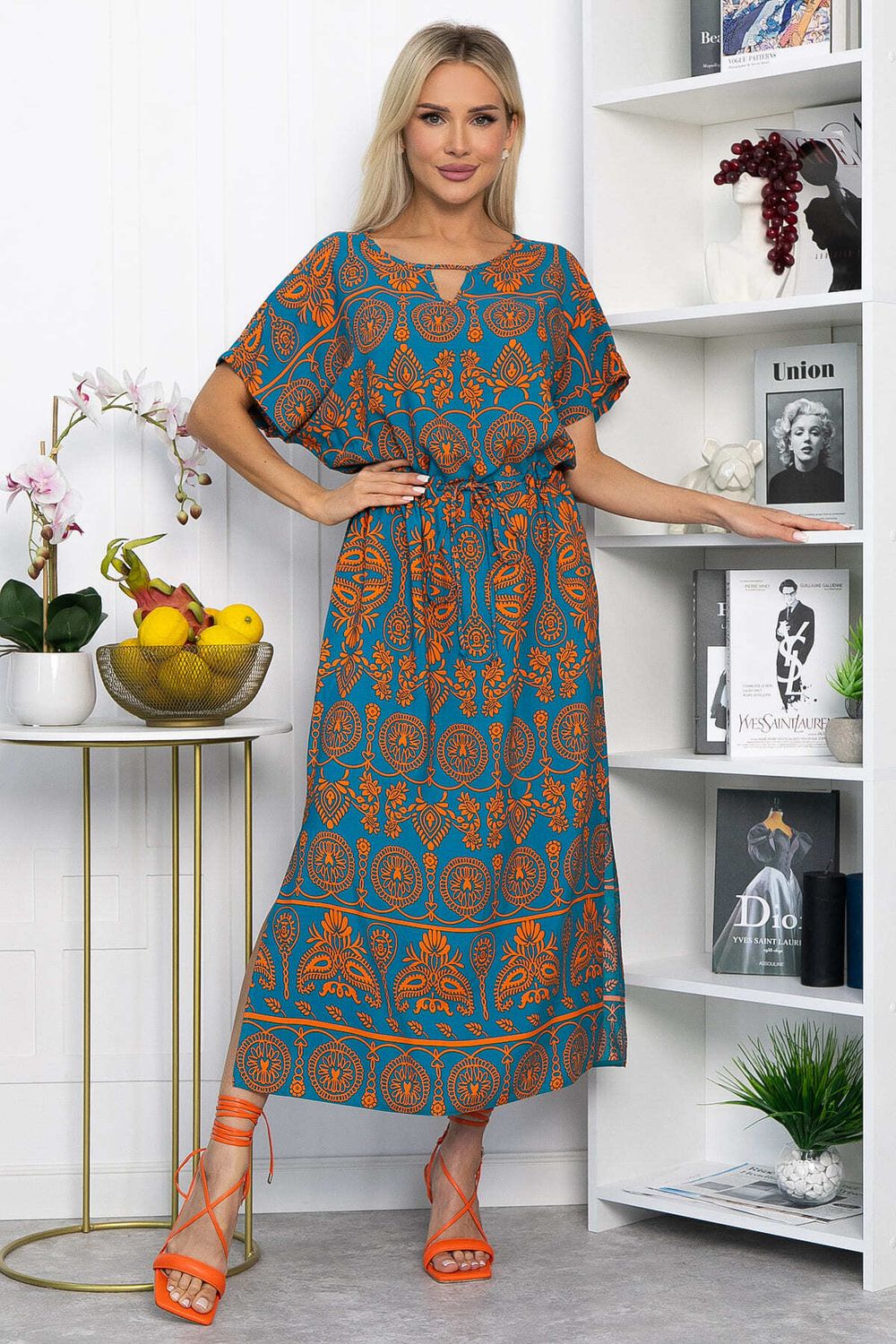 Платье Вистерия (лазурно-оранжевое) П13908-5М LT Collection