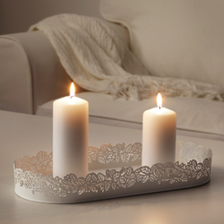 IKEA SAMVERKA  (ИКЕА САМВЕРКА)  -  Подсвечник, белый овал, 35x15 см