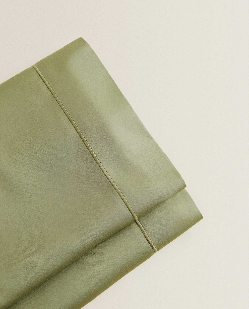 ZARA HOME (300 НИТЕЙ)  ПРОСТЫНЯ ИЗ ХЛОПКА, ЗЕЛЕНЫЙ