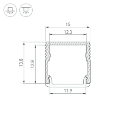 Профиль SL-MINI-15-3000 ANOD (Arlight, Алюминий) 061608