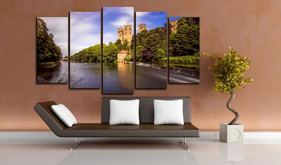 Модульная картина "Дом у реки"