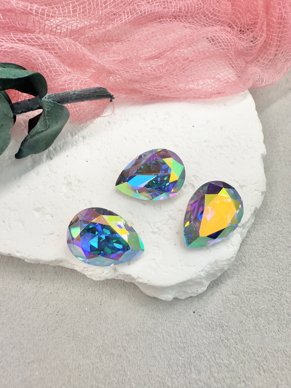 Капля Drop 18*13 мм, Light Sapphire AB