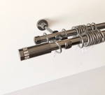 Карниз для штор "Ксантос" d19/19 мм двухрядный, цвет черный никель