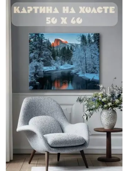 Картина на стену 40 X 50 Снежный пейзаж