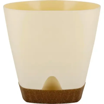 Горшок для цветов InGreen WOOD D250мм 8л с прикорневым поливом сливочный/бук