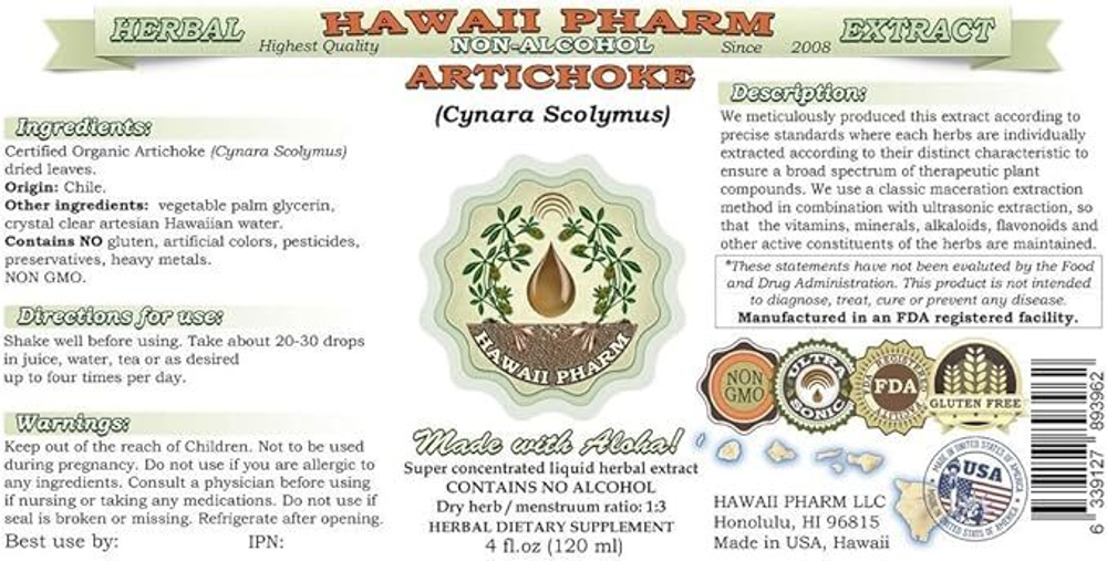 Hawaii Pharm - Artichoke 120 ml