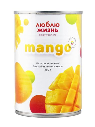 Пюре Люблю жизнь Манго из Мьянмы, банка 430 г
