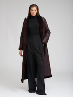 Двусторонняя дубленка из овчины в цвете бордо