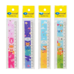 Линейка Basir пластиковая, серия "Лиса", с рисунком лисичек на корпусе, 15 см