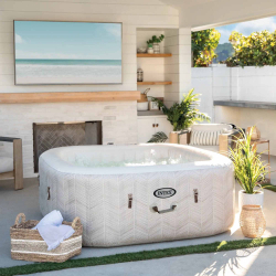 СПА-бассейн Intex PureSpa Chevron Deluxe 124/175х71 см с круговым пузырьковым массажем, хлоргенератор (28446)