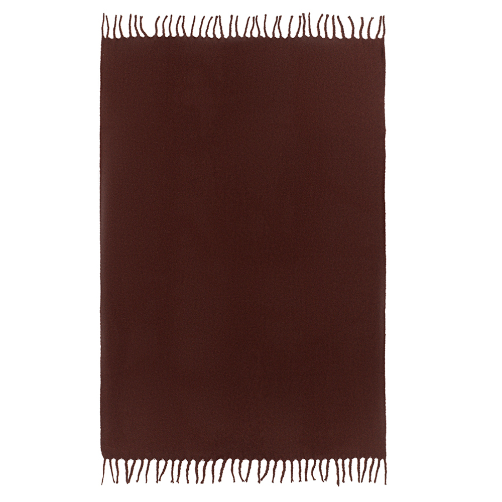 Плед мохеровый шоколадного цвета из коллекции essential, 130х180 см