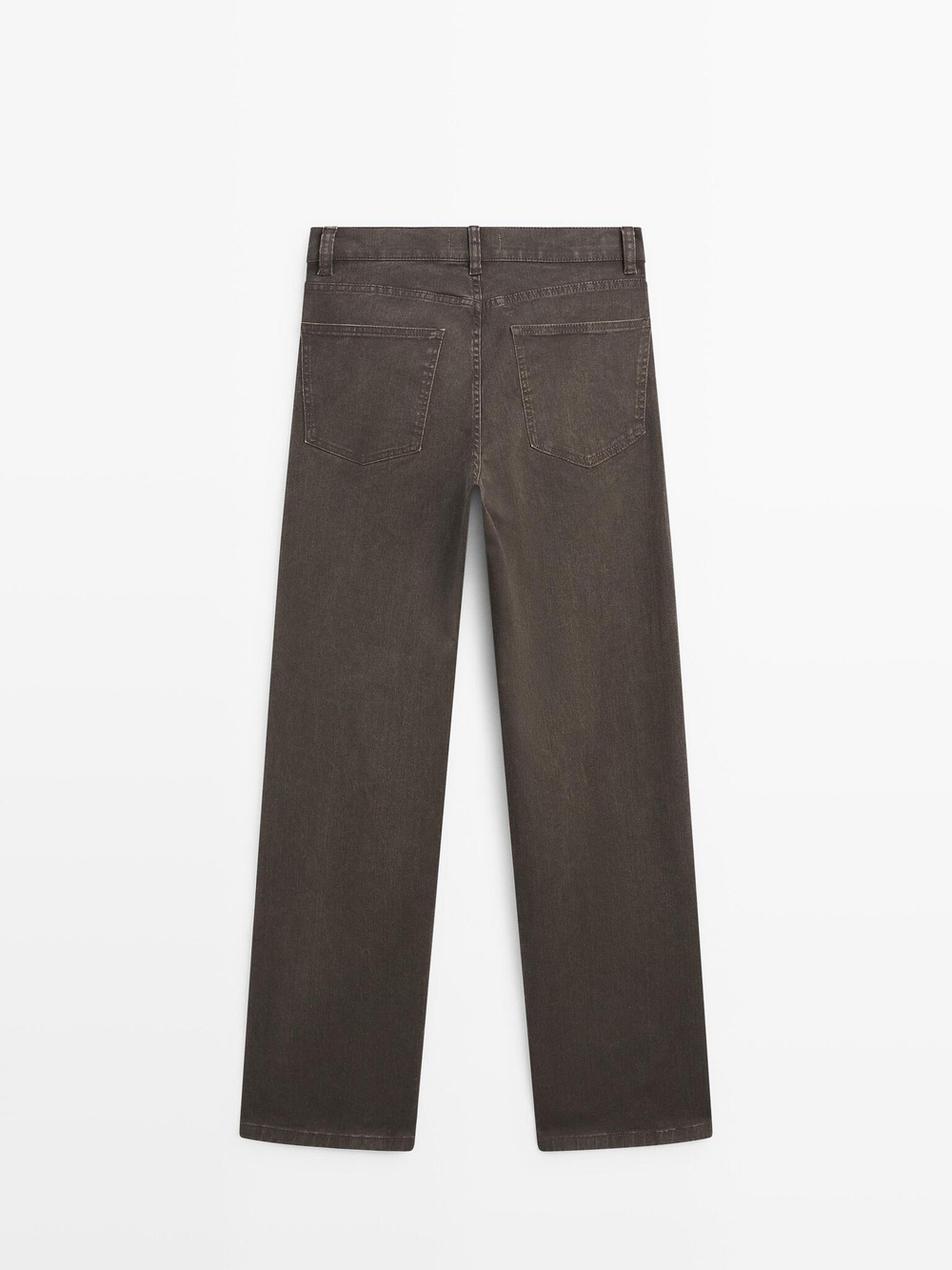 Massimo Dutti Джинсы с высокой талией и широкими штанинами, табачно-коричневый