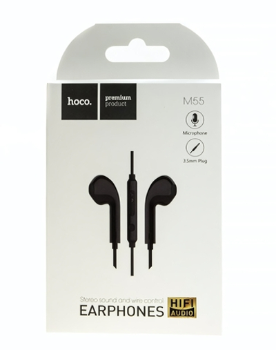 Гарнитура HOCO M55, вкладыши, разъем Jack, кабель 1.2 м Black