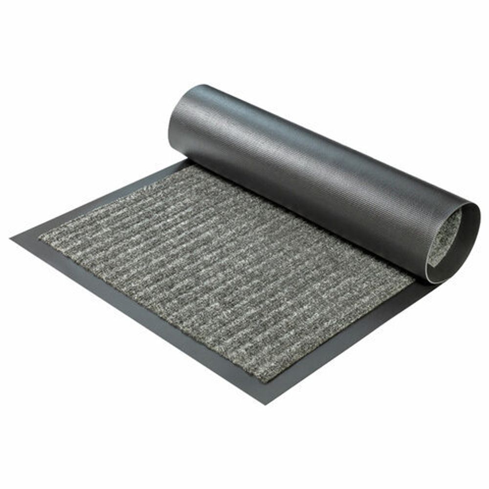 Коврик придверный 60х90 см, СЕРЫЙ, влаго-грязезащитный, 450 г/м2, ребристый, PRIMILA EXTRA, 701024