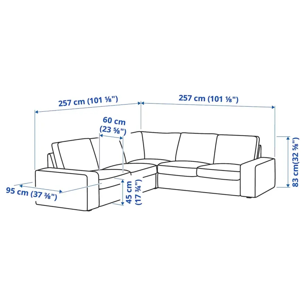 Диван угловой 4-местный - IKEA KIVIK/КИВИК ИКЕА, синий