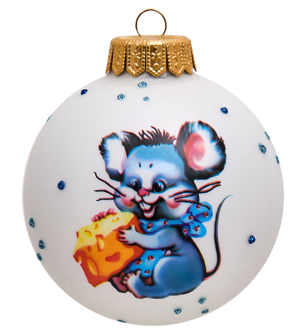 Элита НФШ-1326/5 Ел. украшение Шар «Мышонок с сыром» 100 мм