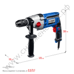 ЗУБР 900 Вт, 13 мм, безударная дрель, 2-скоростная, мет. корпус, Профессионал (Д-П900-2)