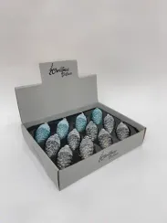 Набор стеклянных шишек Лесная прохлада 10*5 см.,12 шт., Christmas DeLuxe (13117)