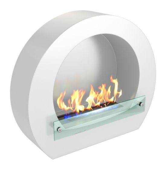 Биокамин BARREL черный/белый