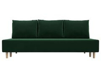 Диван прямой Лига-033 ВЕЛЮР Зеленый