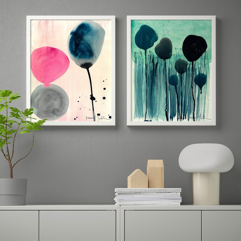 IKEA BILD  (ИКЕА БИЛД)  -  Плакат, Акварельные цветы, 40x50 см