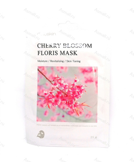 Тканевая маска цветочная с экстрактом сакуры, CHERRY BLOSSOM FLORIS MASK, DETOSKIN, 30 гр.