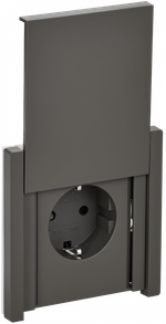 FORTE&PIANO Розетка 1-местная с заземлением с защитными шторками и крышкой винтовое крепление 16А IP44 FP321 серый IEK