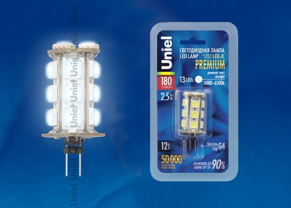 LED-JC-12/2,5W/DW/G4 180lm Corn Лампа светодиодная. Упаковка блистер