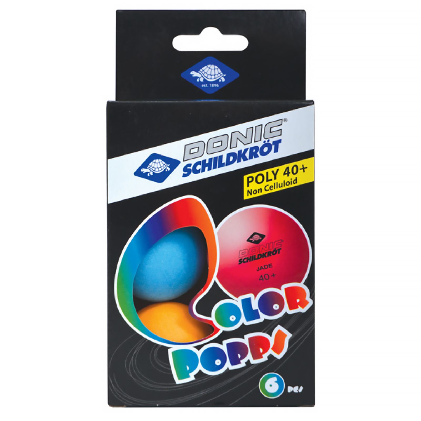 Мячики для н/тенниса DONIC COLOR POPPS 40+, 6 шт, (разноцветные) фото №1