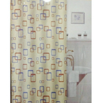 Штора для ванной комнаты полиэстер эконом 180*200 с кольцами Цветные квадраты YQL-1251