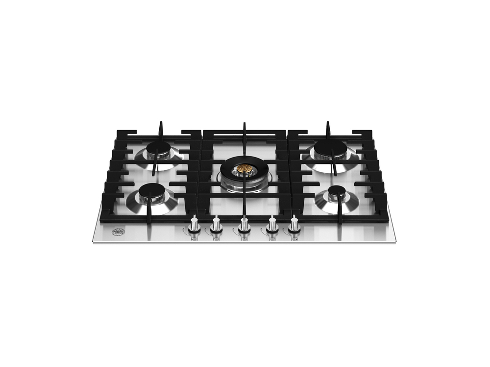 Встраиваемая газовая варочная панель Bertazzoni, конфорка wok по центру, 75 см Черный матовый