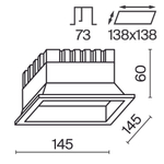 Встраиваемый светильник Technical DL056-18W3-4-6K-W