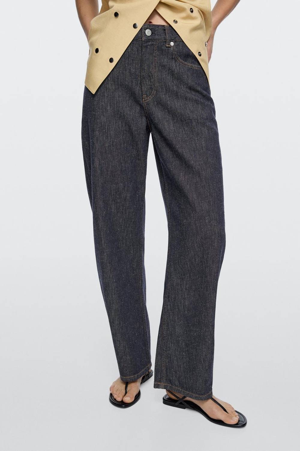 Massimo Dutti Джинсы с высокой талией и облегающим кроем, темно-синий