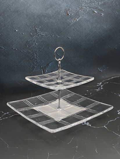 Блюдо этажерка 2-х ярусная, квадратная