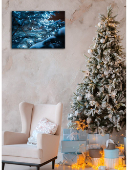 Картина на стекле, Подарок на Новый год, Картина на стену Зимняя сказка, 40х28см Декор для дома, подарок