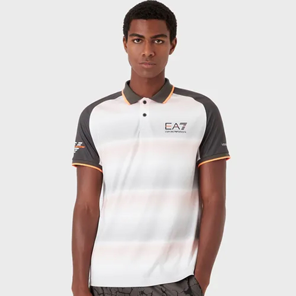 Мужское теннисное поло EA7 Polo Men - White, Black