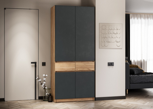 мс для прихожей Стоуби ШК-1000 Дуб Крафт золотой / Серый графит