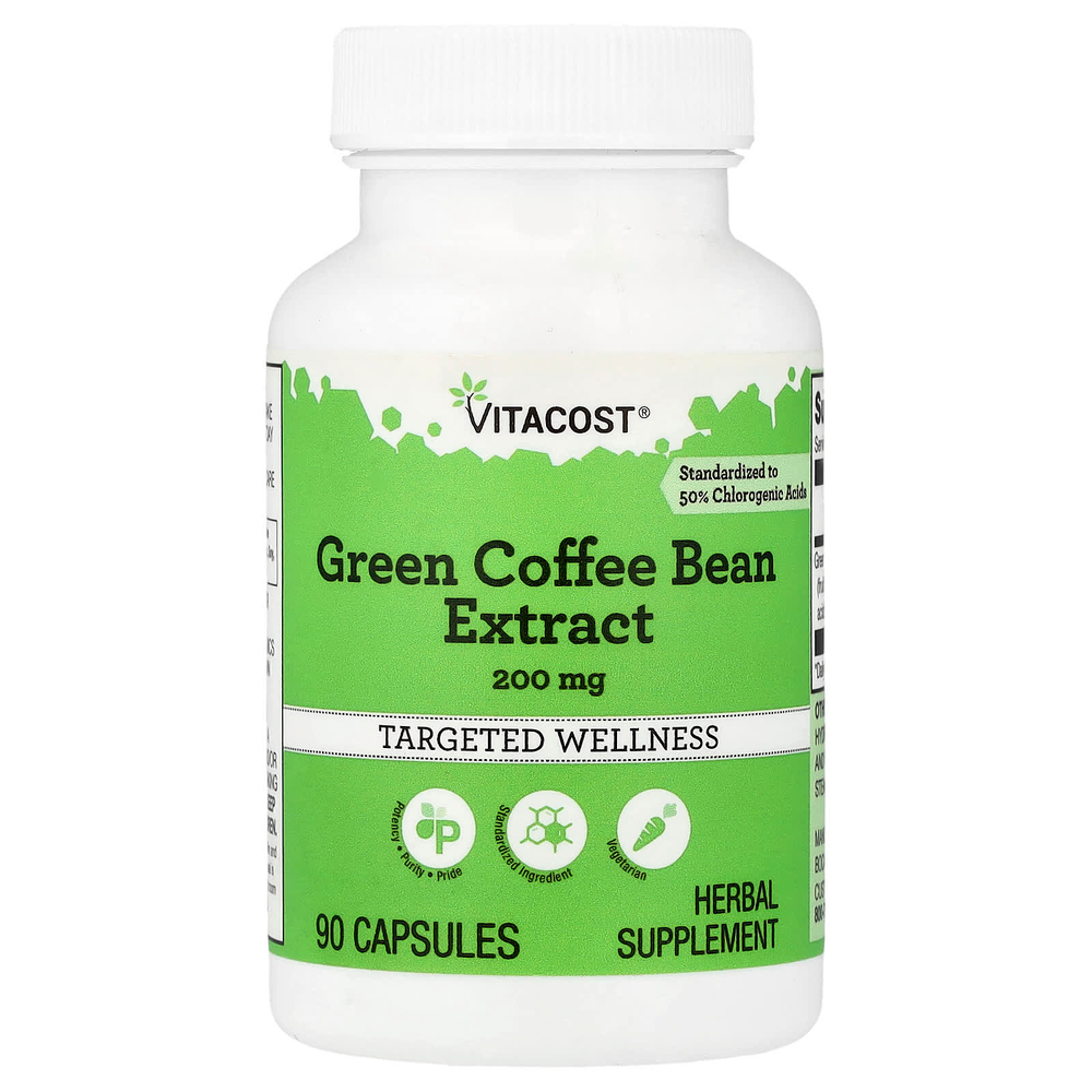 Vitacost, Green Coffee Bean Extract, 200 mg, 90 Capsules
