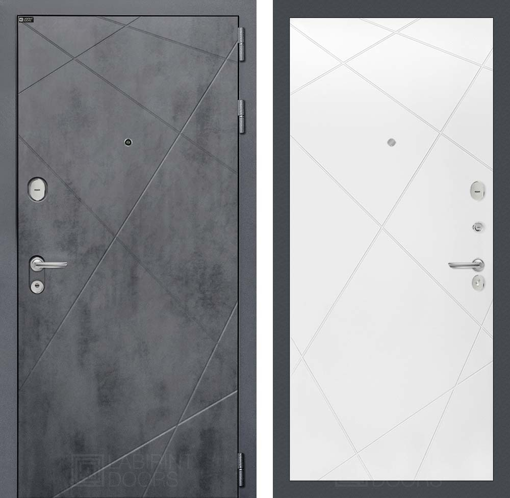 Дверь входная Лабиринт LOFT 24 Белый софт металлическая