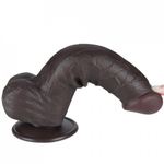 Реалистичный фаллоимитатор Lovetoy Sliding Skin (20,8×4 см) с двойной плотностью, чёрный